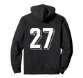Number 27 Backside 80S 90S Team Jersey Hoodie - Trendy Graphic Men Women - T-Shirt, Sweatshirt, Hoodie