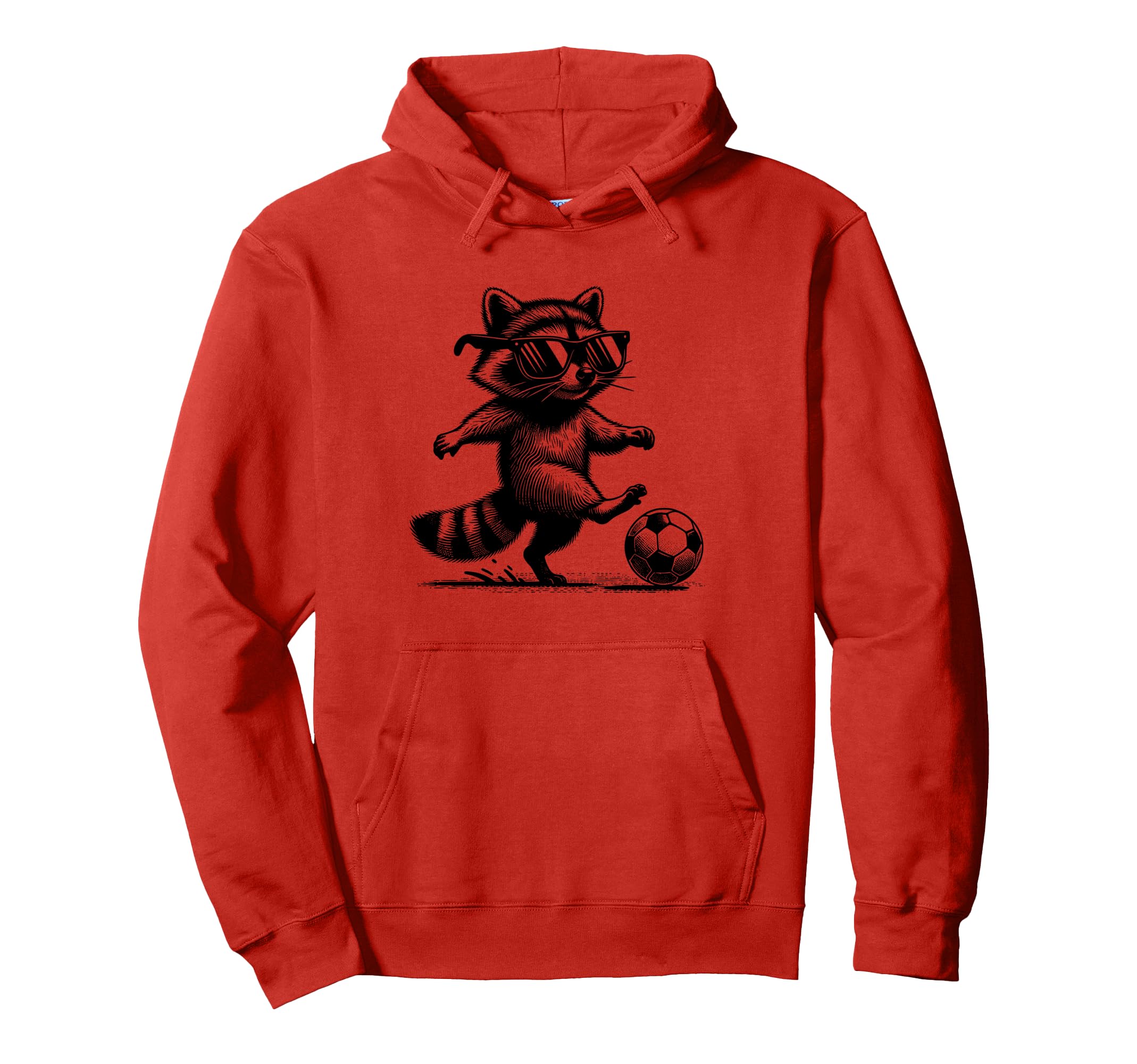 Raccoon Playing Soccer Funny Sports Hoodie - Aesthetic Graphic Men Women - T-Shirt, Sweatshirt, Hoodie