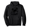 Black Silhouette Pug Soccer Player Champion Hoodie - Trendy Graphic Unisex - T-Shirt, Sweatshirt, Hoodie