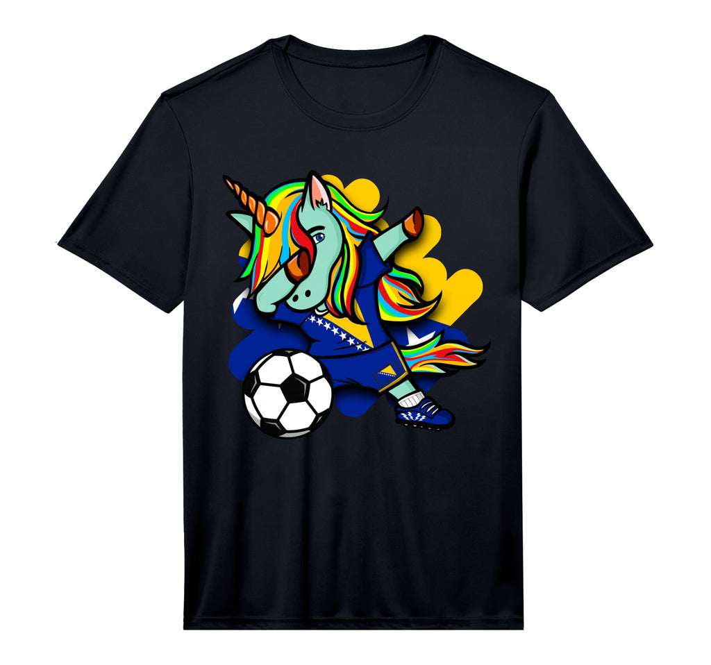 Dabbing Unicorn Bosnia Herzegovina T-Shirt - Trendy Graphic for Adults - T-Shirt, Sweatshirt, Hoodie
