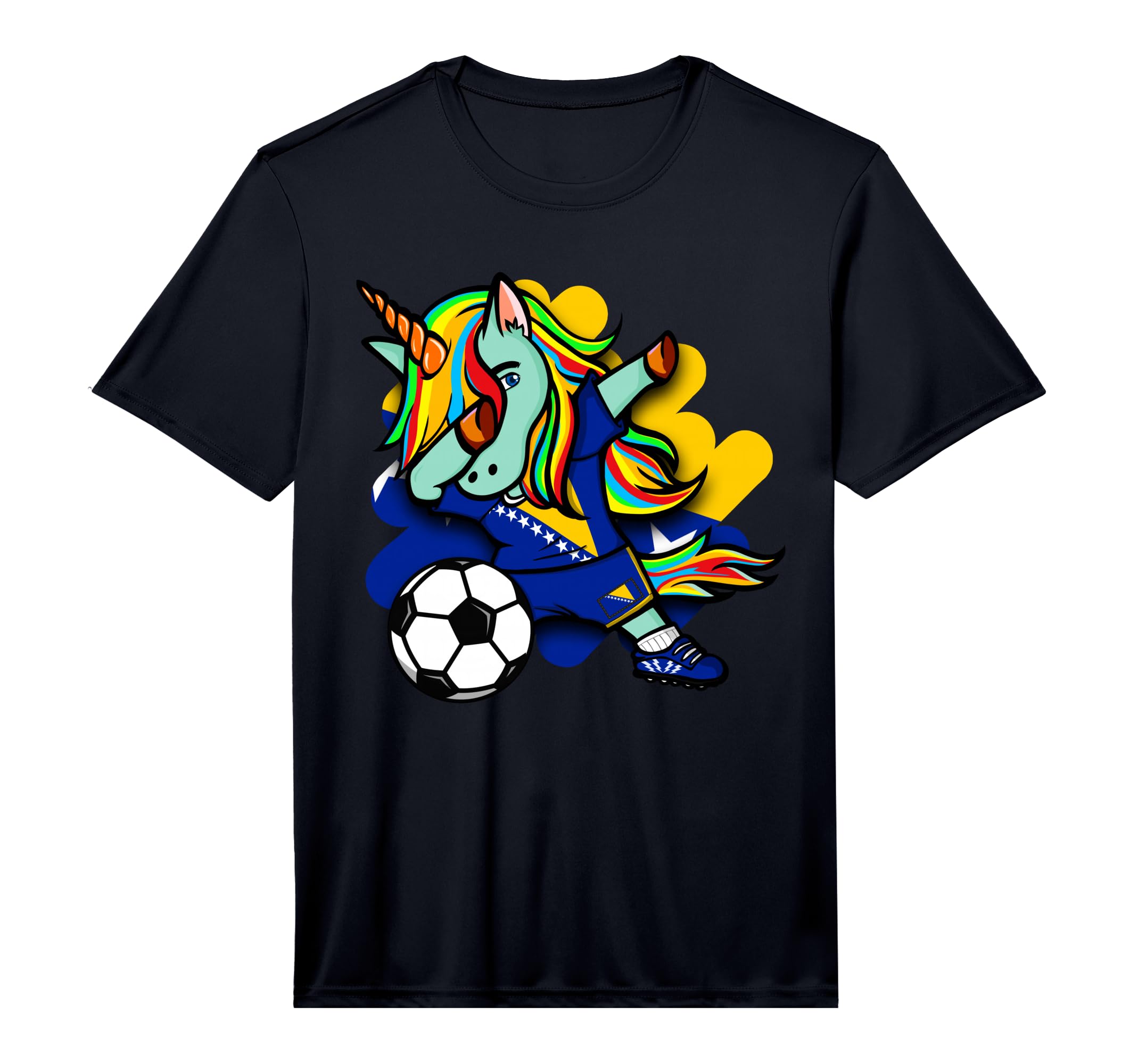 Dabbing Unicorn Bosnia Herzegovina T-Shirt - Trendy Graphic for Adults - T-Shirt, Sweatshirt, Hoodie