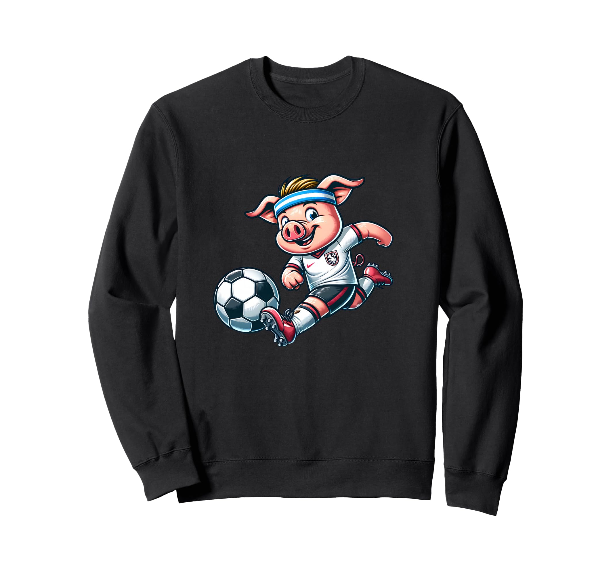 Football Pig Mascot Playing Soccer Sweatshirt - Trendy Graphic Unisex - T-Shirt, Sweatshirt, Hoodie