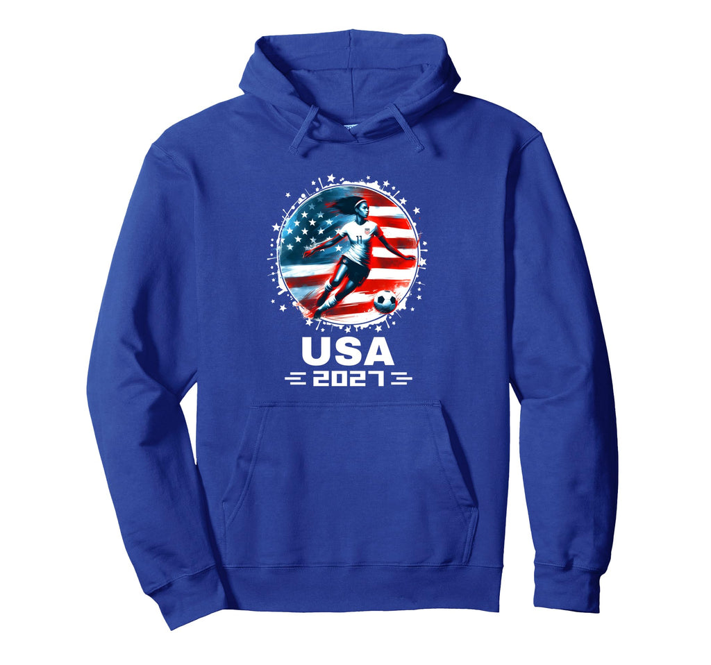 American Flag Soccer Womens Soccer Hoodie - Streetwear Style for Adults - T-Shirt, Sweatshirt, Hoodie