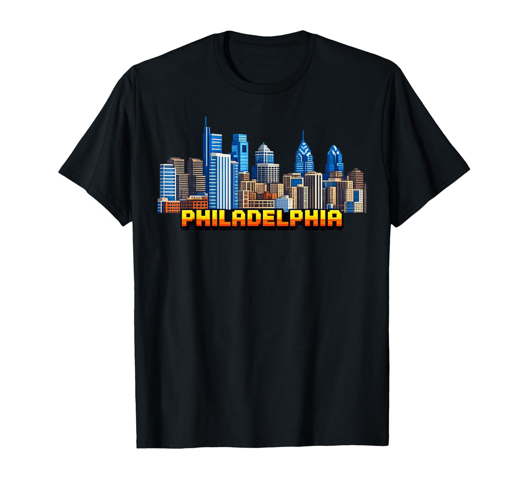 Philadelphia 8 Bit Video Arcade Gamer T-Shirt - Novelty Apparel Unisex - T-Shirt, Sweatshirt, Hoodie