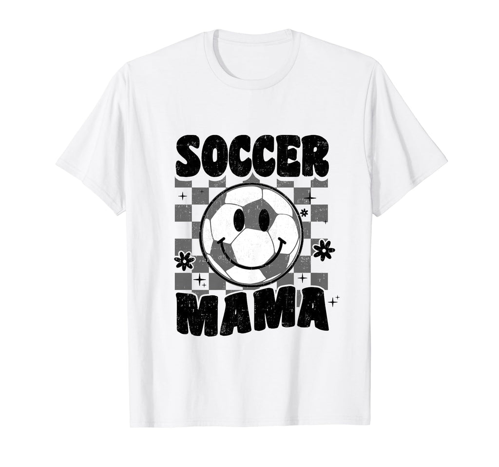 Soccer Mama Checkered Groovy Soccer T-Shirt - Custom Art Print Men Women - T-Shirt, Sweatshirt, Hoodie
