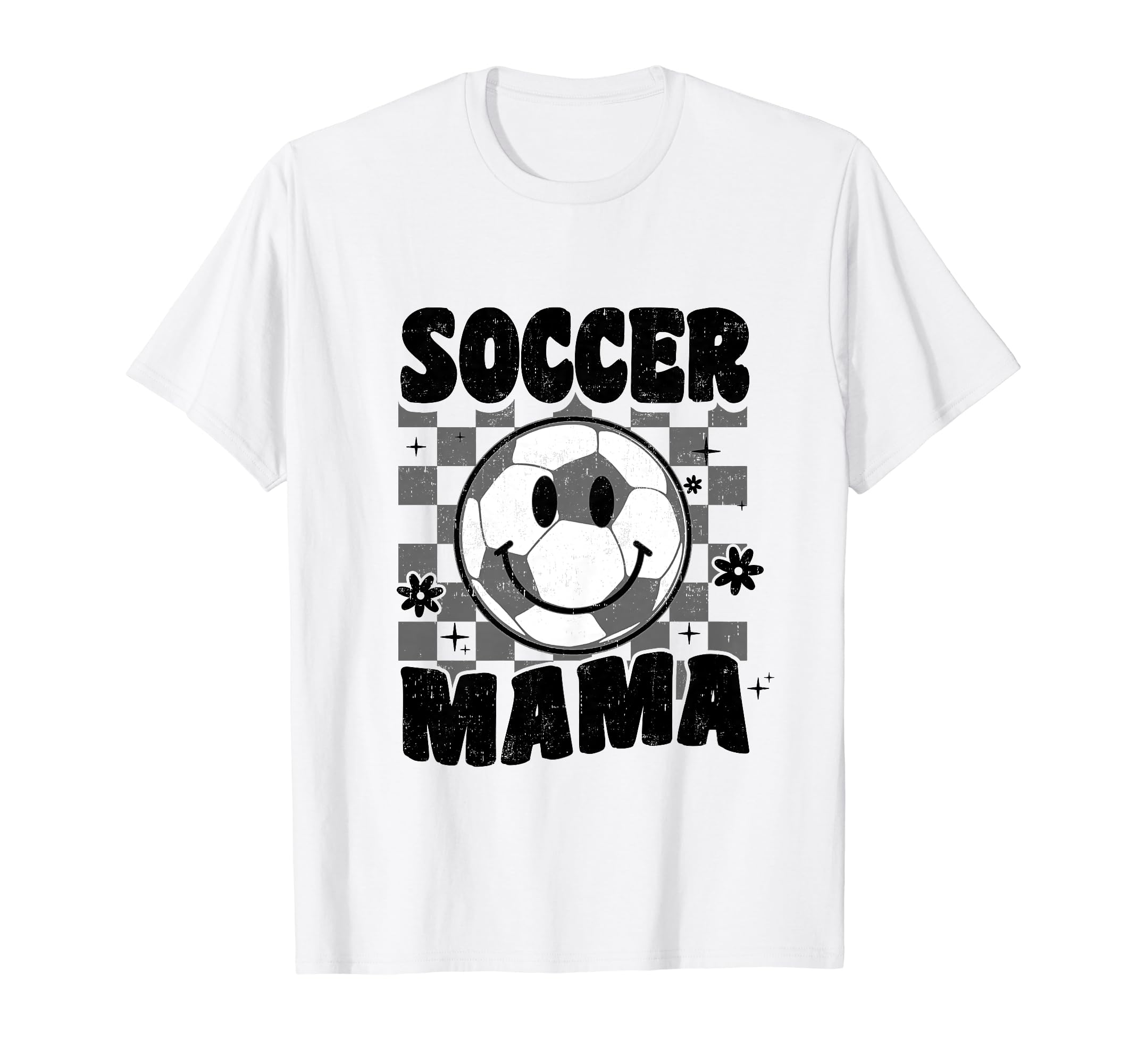 Soccer Mama Checkered Groovy Soccer T-Shirt - Custom Art Print Men Women - T-Shirt, Sweatshirt, Hoodie