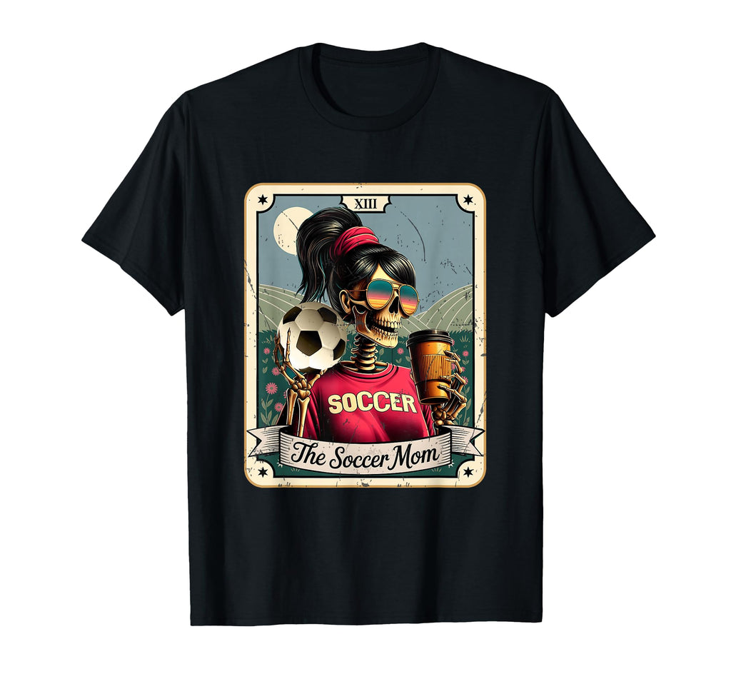 Skeleton Tarot Card Halloween Soccer T-Shirt - Graphic Print for Adults - T-Shirt, Sweatshirt, Hoodie