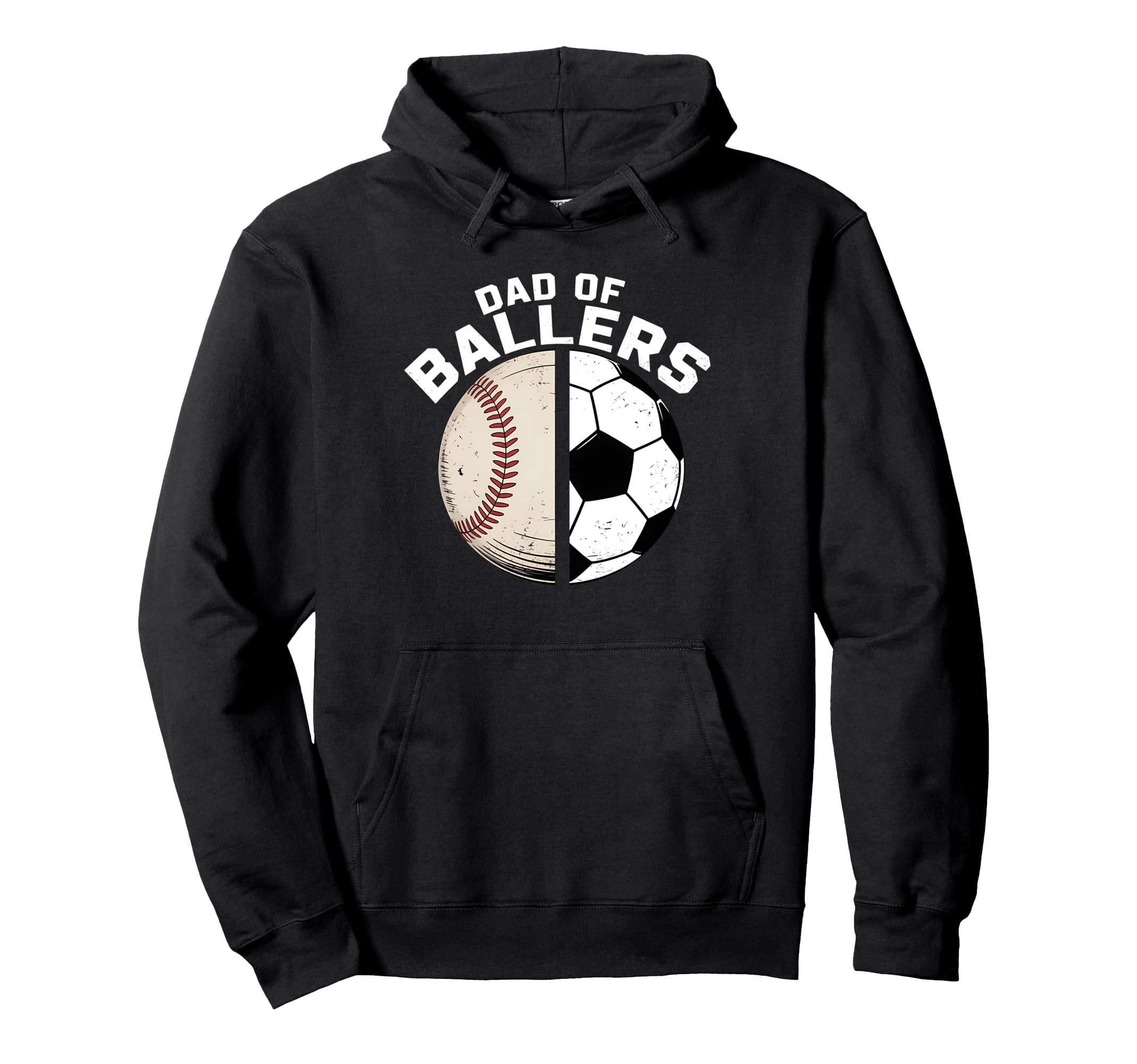 Funny Dad Ballers Soccer Baseball Hoodie - Novelty Apparel for Adults - T-Shirt, Sweatshirt, Hoodie