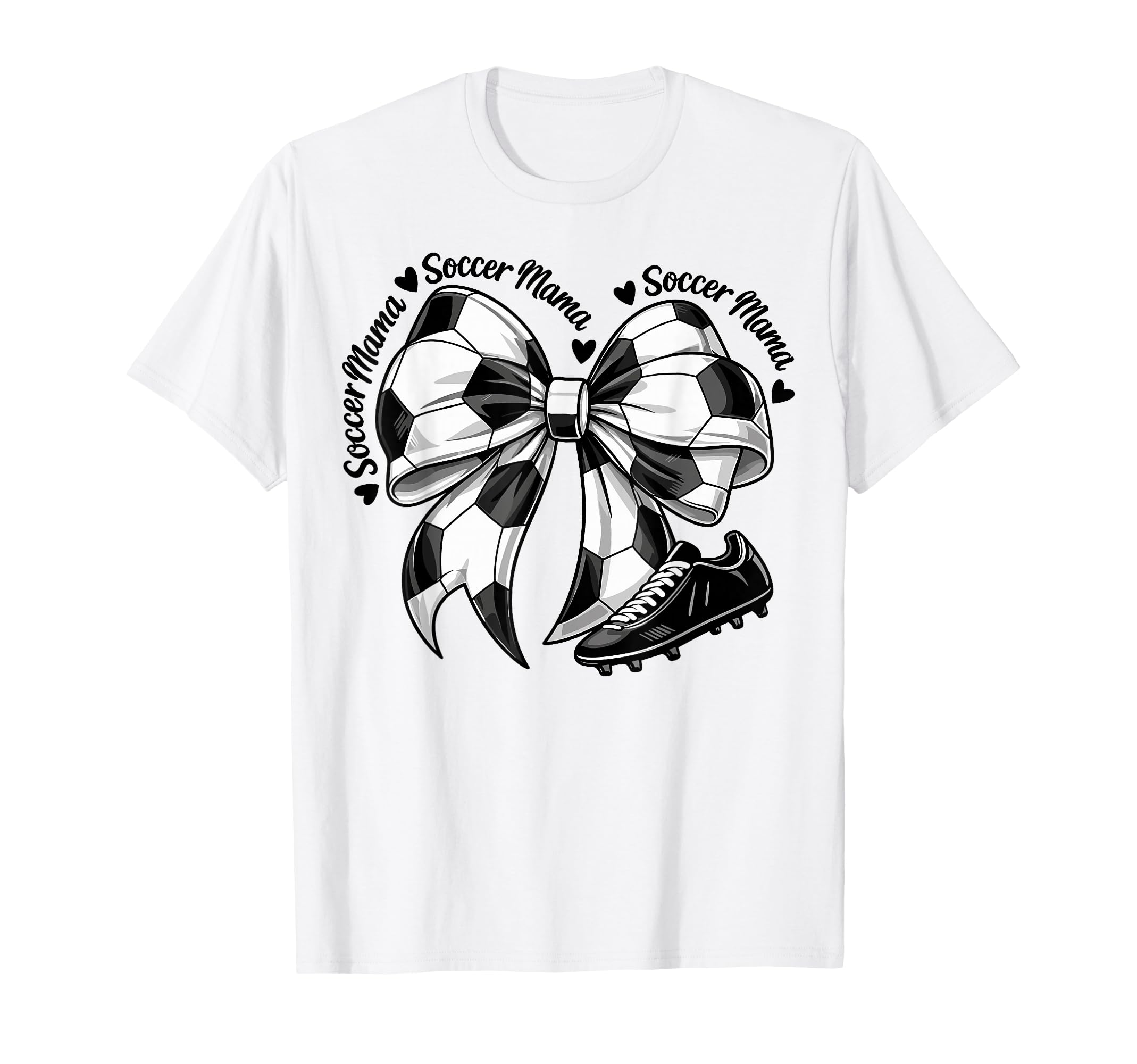 Soccer Mama Mom Coquette Bows T-Shirt - Custom Art Print for Adults - T-Shirt, Sweatshirt, Hoodie