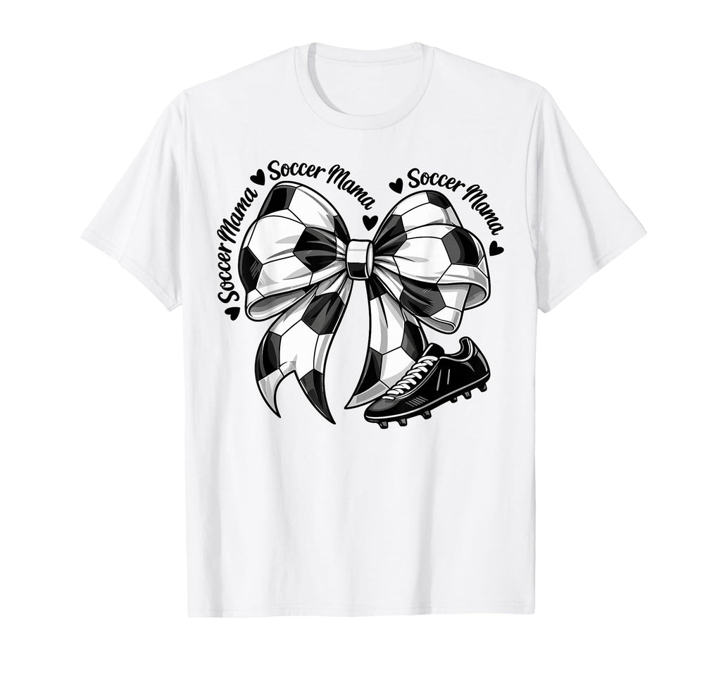 Soccer Mama Mom Coquette Bows T-Shirt - Minimalist Print for Adults - T-Shirt, Sweatshirt, Hoodie