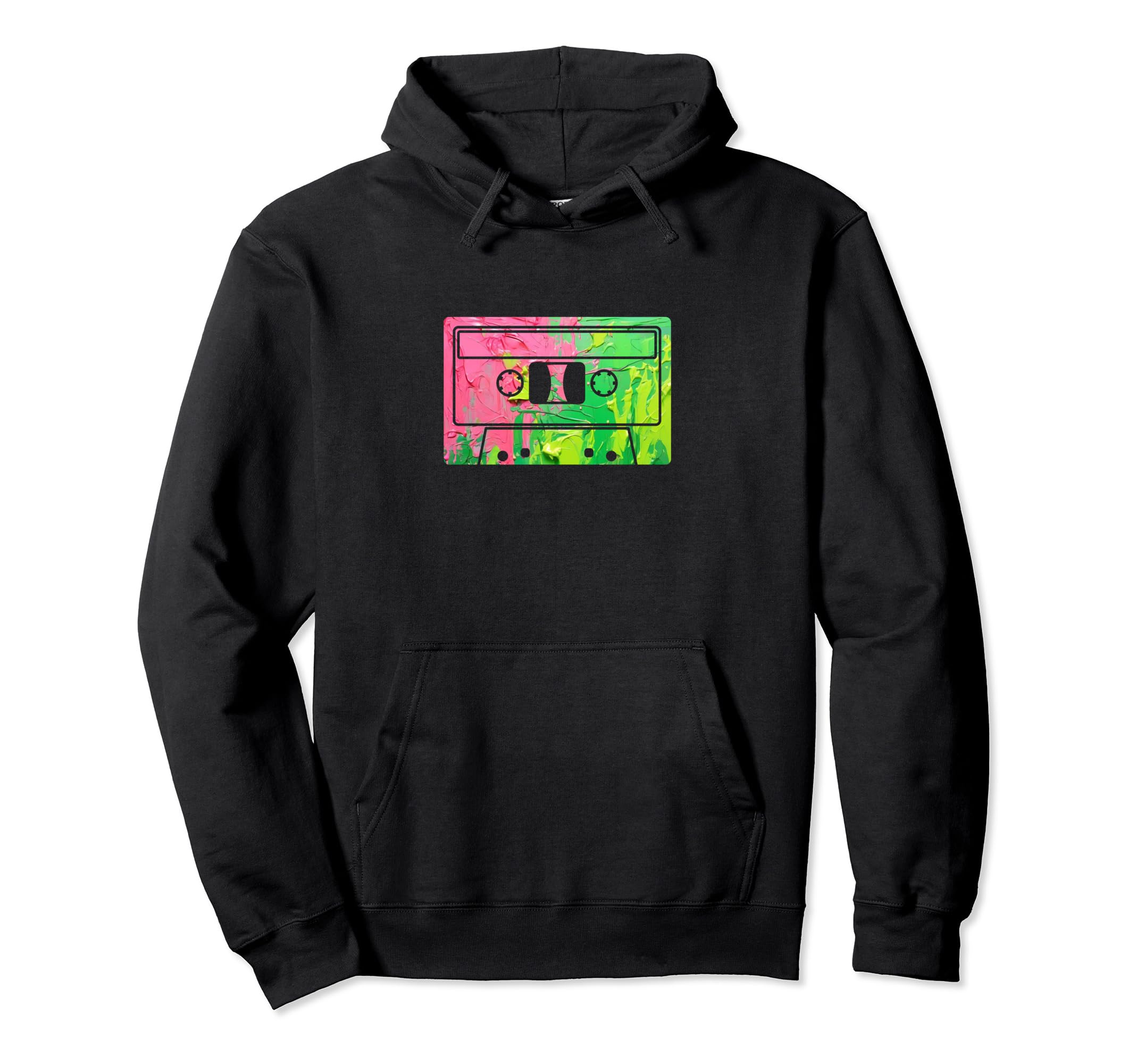 80S Nostalgia Music Cassette Tape Vivid Hoodie - Graphic Print for Adults - T-Shirt, Sweatshirt, Hoodie