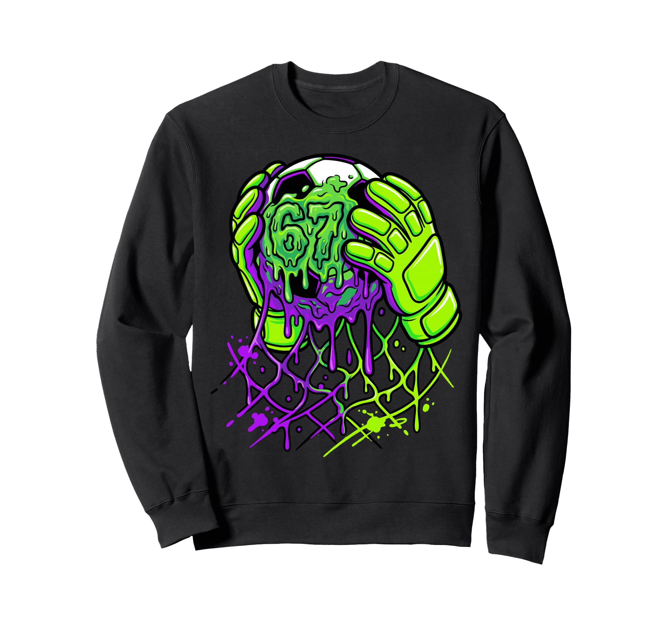 Slime Soccer 67 Goalie Gloves Sweatshirt - Custom Art Print Men Women - T-Shirt, Sweatshirt, Hoodie