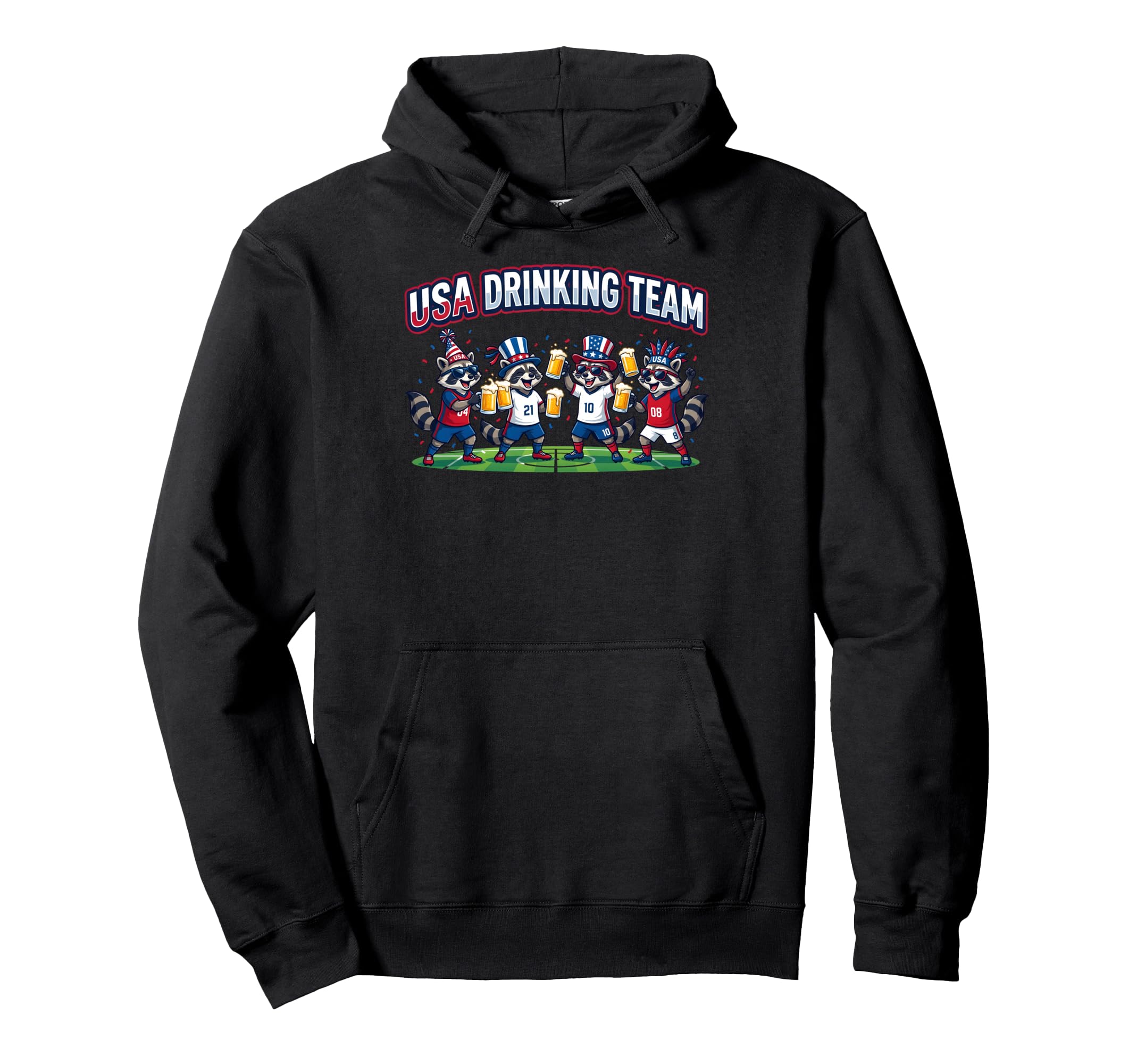 Usa Raccoon Soccer Tournament Hoodie - Casual Everyday Wear for Adults - T-Shirt, Sweatshirt, Hoodie