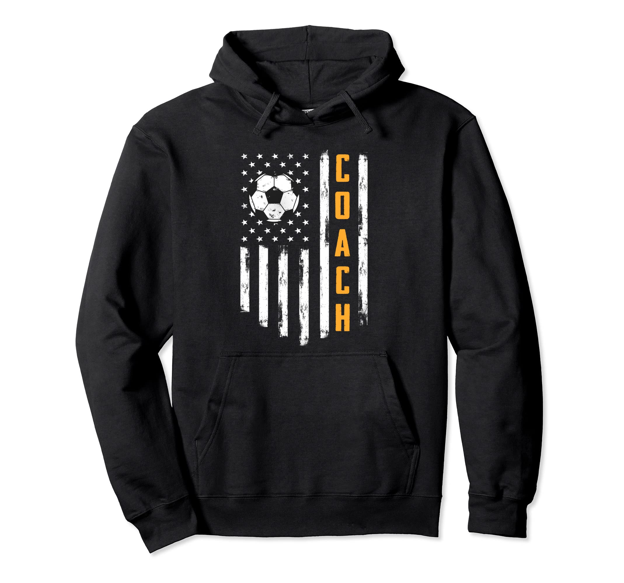 Soccer Coach American Flag Funny Hoodie - Fun Novelty Design for Adults - T-Shirt, Sweatshirt, Hoodie