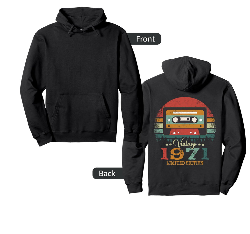 Cassette Tape 1971 Birthday Hoodie - Novelty Apparel Men Women - T-Shirt, Sweatshirt, Hoodie
