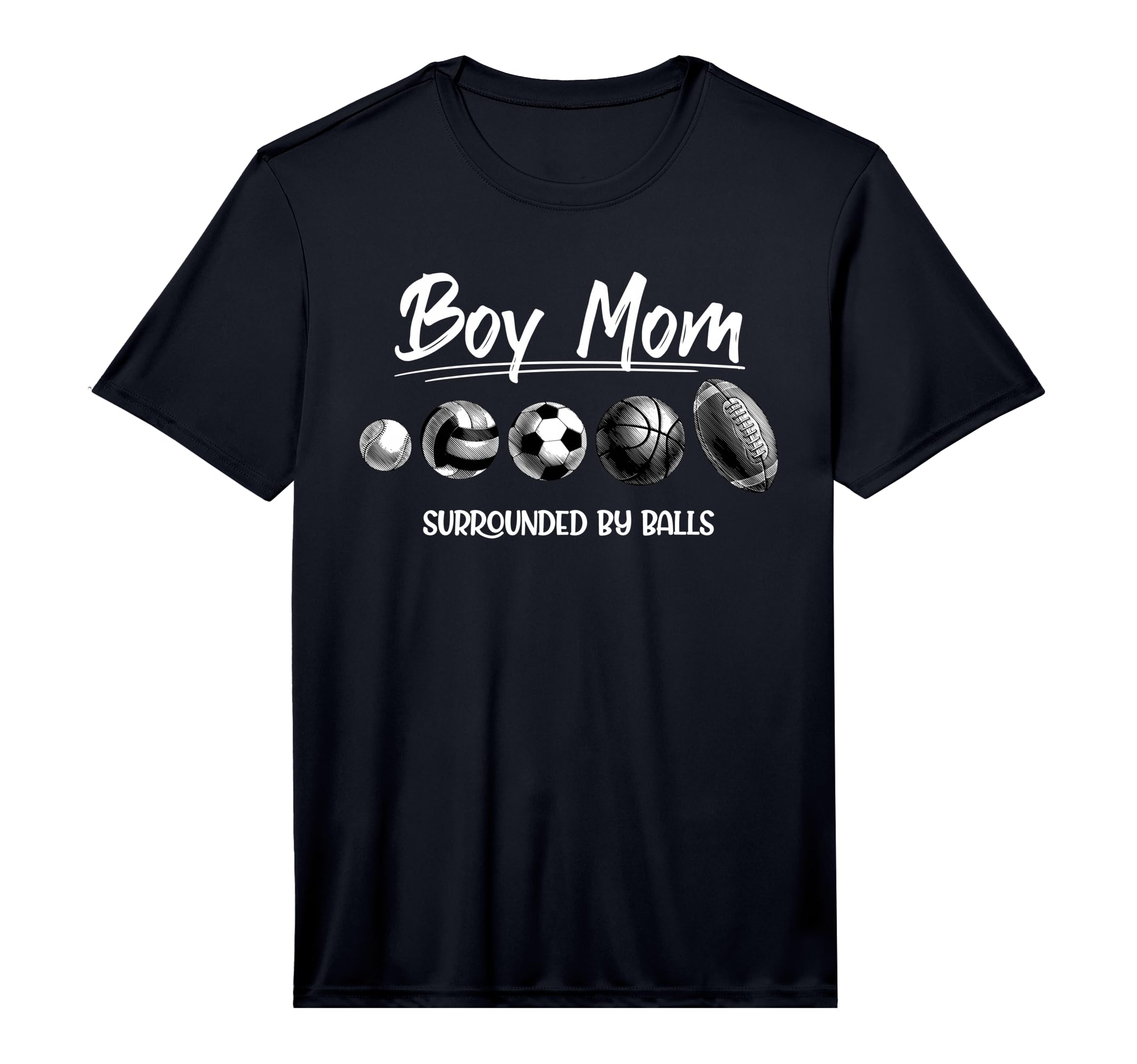 Mens Mom Surrounded Balls Funny T-Shirt - Fun Novelty Design for Adults - T-Shirt, Sweatshirt, Hoodie