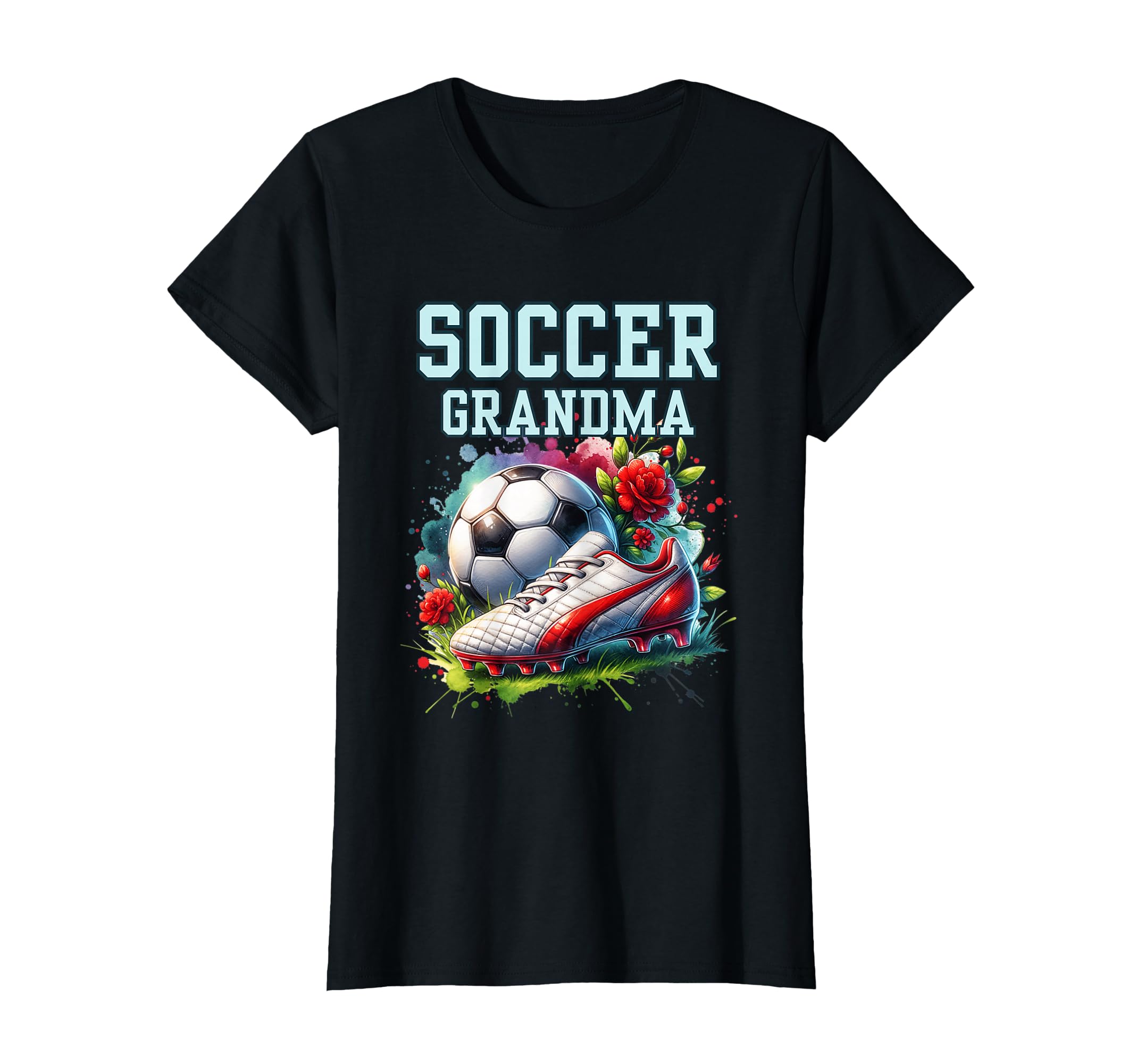 Soccer Grandma Floral Soccer Ball Cleats T-Shirt - Graphic Print for Adults - T-Shirt, Sweatshirt, Hoodie