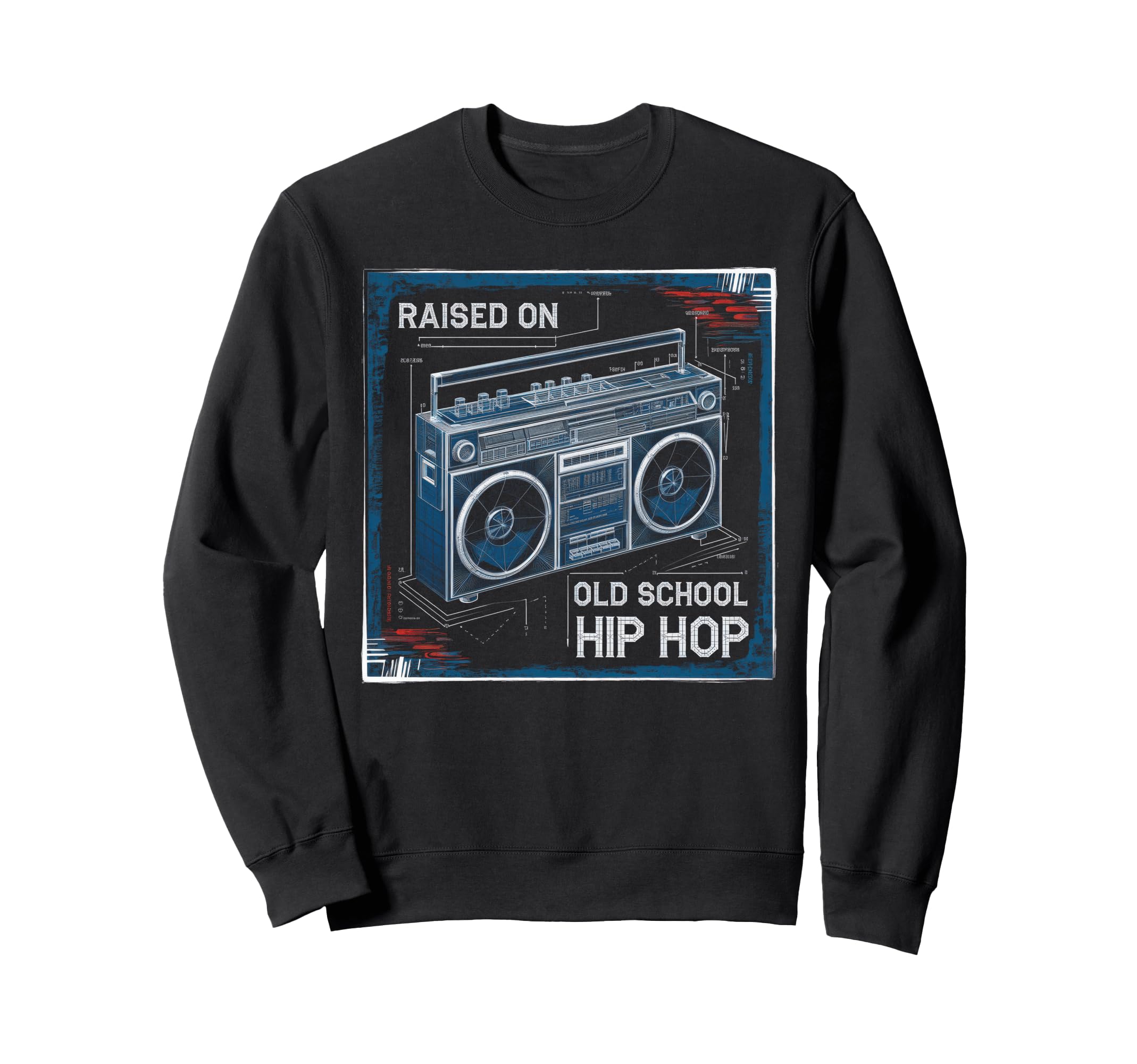 Raised Old School Hip Hop Cassette Sweatshirt - Streetwear Style Men Women - T-Shirt, Sweatshirt, Hoodie