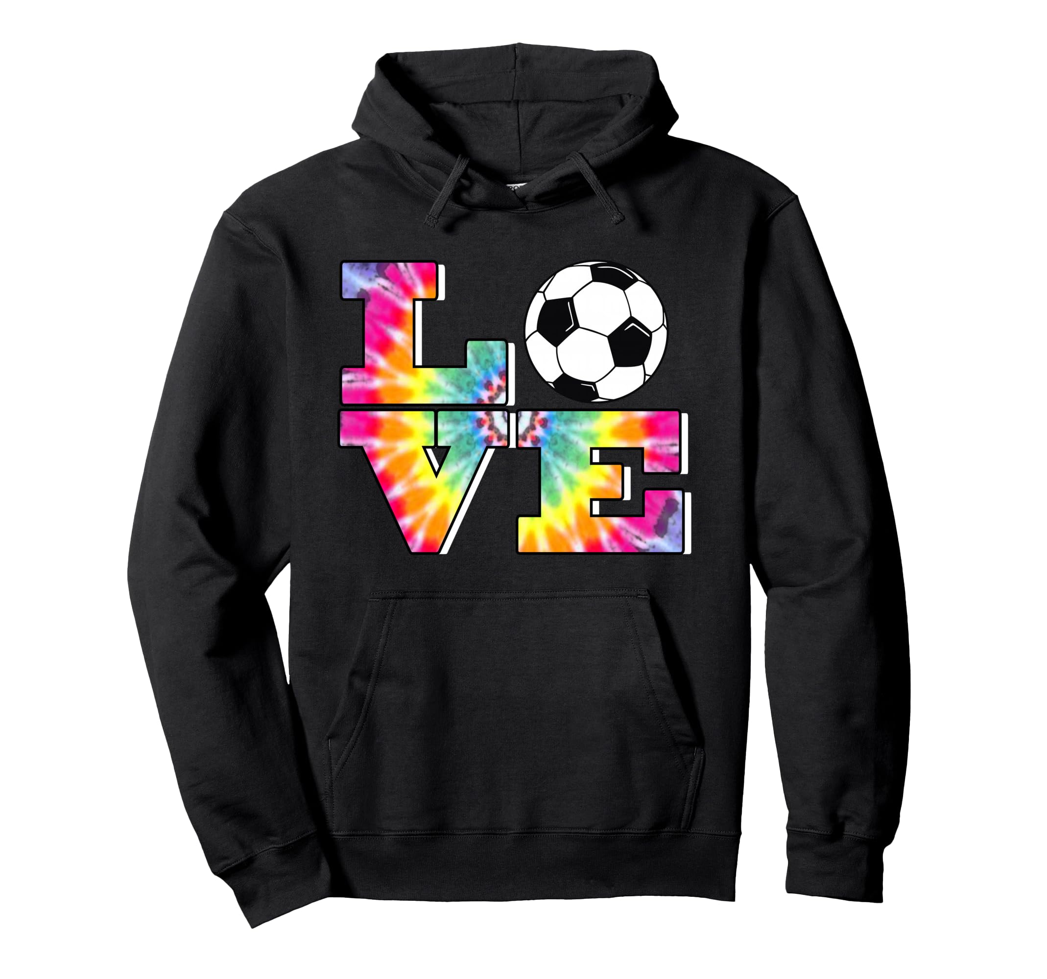 Soccer Tie Dye Love Multi Color Teen Hoodie - Aesthetic Graphic for Adults - T-Shirt, Sweatshirt, Hoodie
