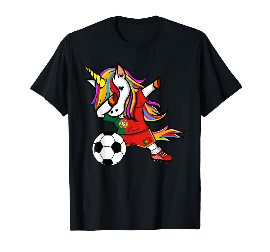 Dabbing Unicorn Portugal Football T-Shirt - Custom Art Print for Adults - T-Shirt, Sweatshirt, Hoodie