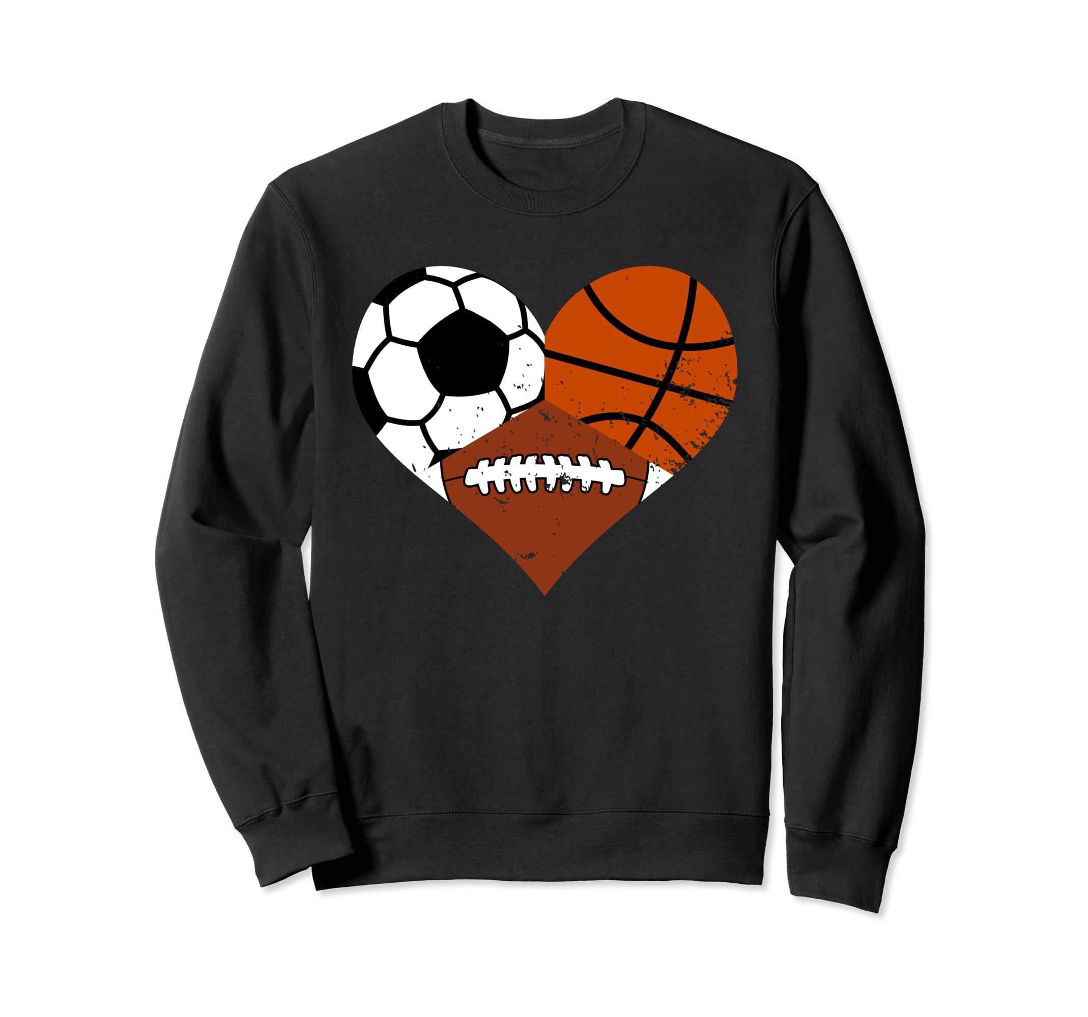 Basketball Football Soccer Heart Sweatshirt - Graphic Print Men Women - T-Shirt, Sweatshirt, Hoodie