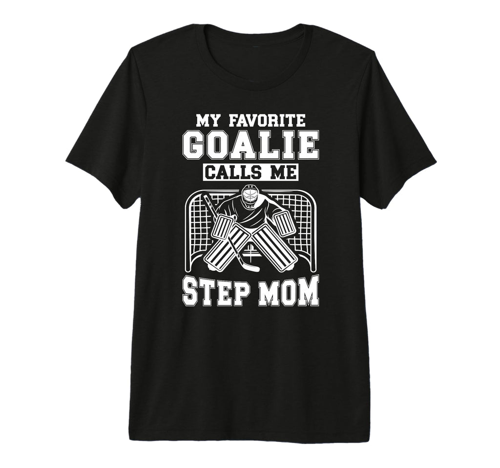 Proud Hockey Goalie Step Mom Hockey T-Shirt - Minimalist Print Men Women - T-Shirt, Sweatshirt, Hoodie