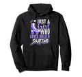 Purple Roller Skate Happy Who Love To Hoodie - Minimalist Print Men Women - T-Shirt, Sweatshirt, Hoodie