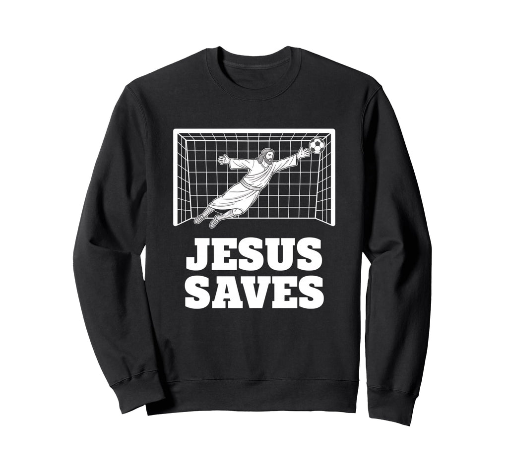 Christian Jesus Saves Soccer Sweatshirt - Minimalist Print Men Women - T-Shirt, Sweatshirt, Hoodie