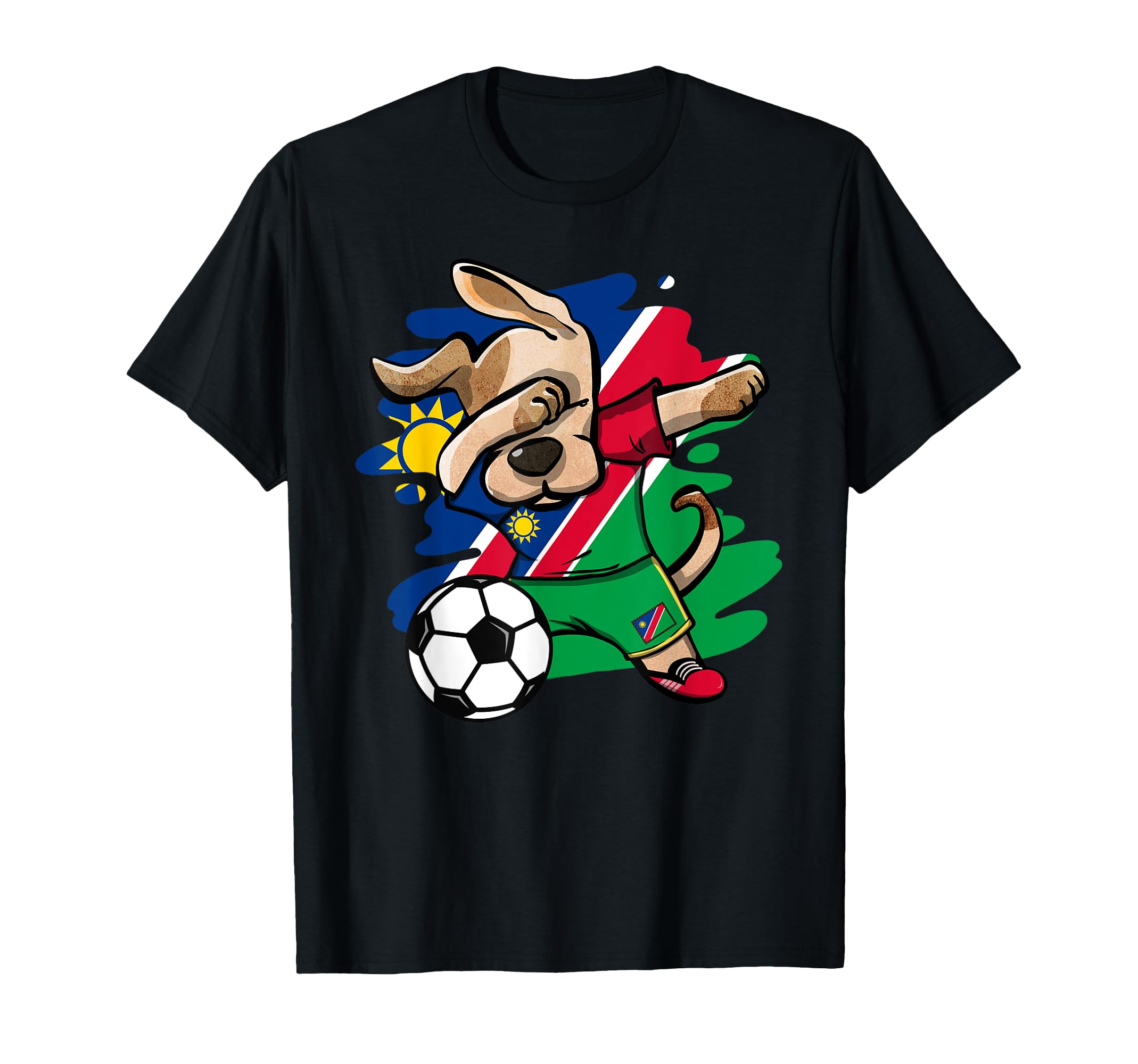 Dabbing Dog Namibia Soccer Fans T-Shirt - Fun Novelty Design for Adults - T-Shirt, Sweatshirt, Hoodie