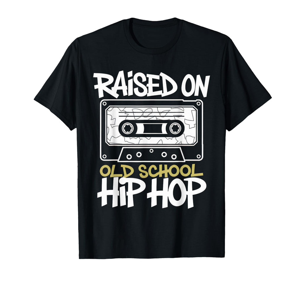 Raised Old School Hip Hop Cassette T-Shirt - Novelty Apparel for Adults - T-Shirt, Sweatshirt, Hoodie