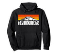 Mount Rainier Mountains Sun 80S Hoodie - Fun Novelty Design Unisex - T-Shirt, Sweatshirt, Hoodie