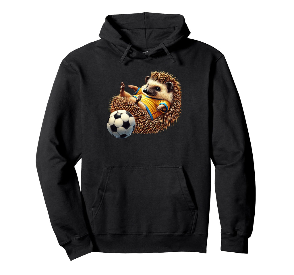 Hedgehog Soccer Player Animal Football Fan Hoodie - Unique Graphic Unisex - T-Shirt, Sweatshirt, Hoodie