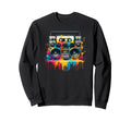 Dripping Paint Boombox Old School Sweatshirt - Trendy Graphic for Adults - T-Shirt, Sweatshirt, Hoodie