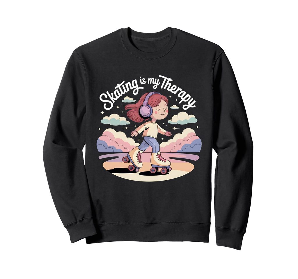Roller Skate Roller Skating Therapy Sweatshirt - Minimalist Print Unisex - T-Shirt, Sweatshirt, Hoodie