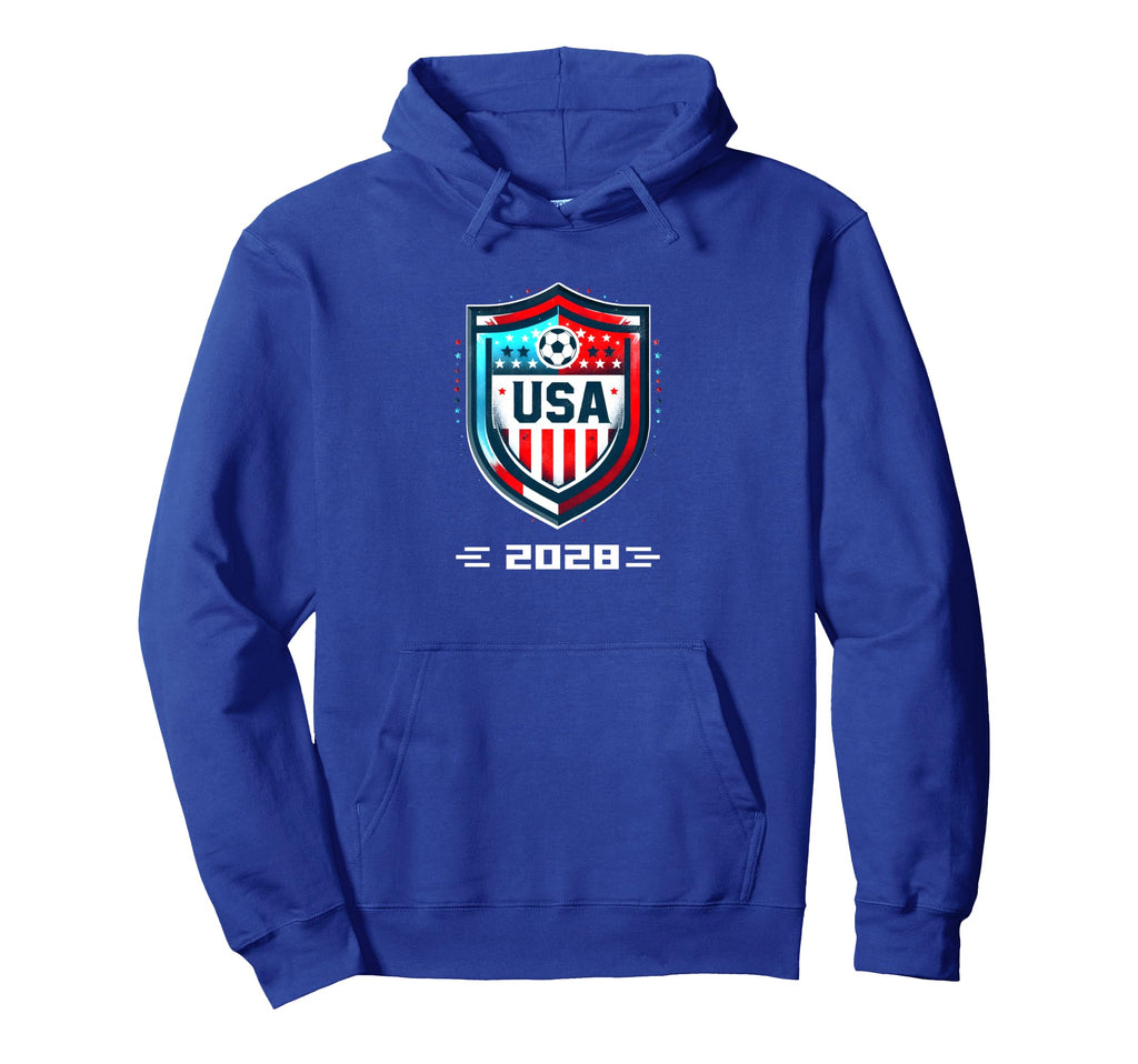American Flag Soccer Soccer 2028 Hoodie - Casual Everyday Wear for Adults - T-Shirt, Sweatshirt, Hoodie