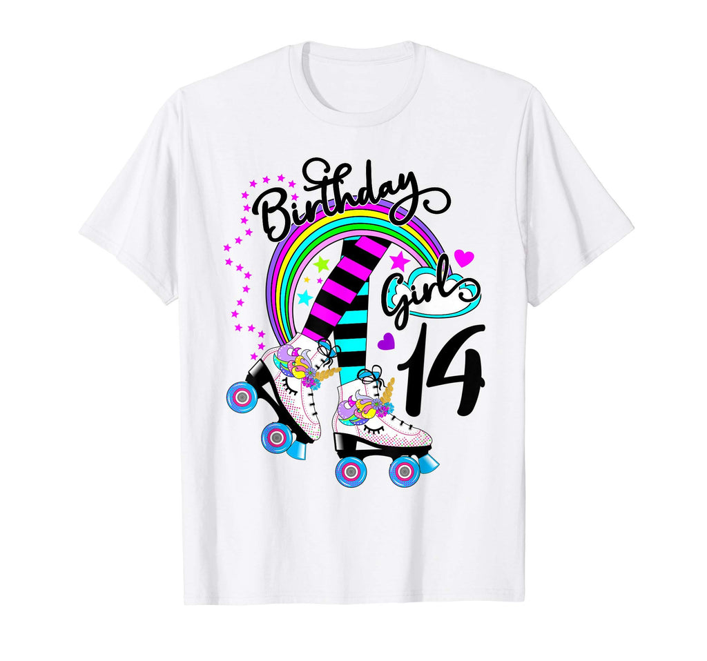 14Th Unicorn Roller Skate Birthday Party T-Shirt - Graphic Print Unisex - T-Shirt, Sweatshirt, Hoodie