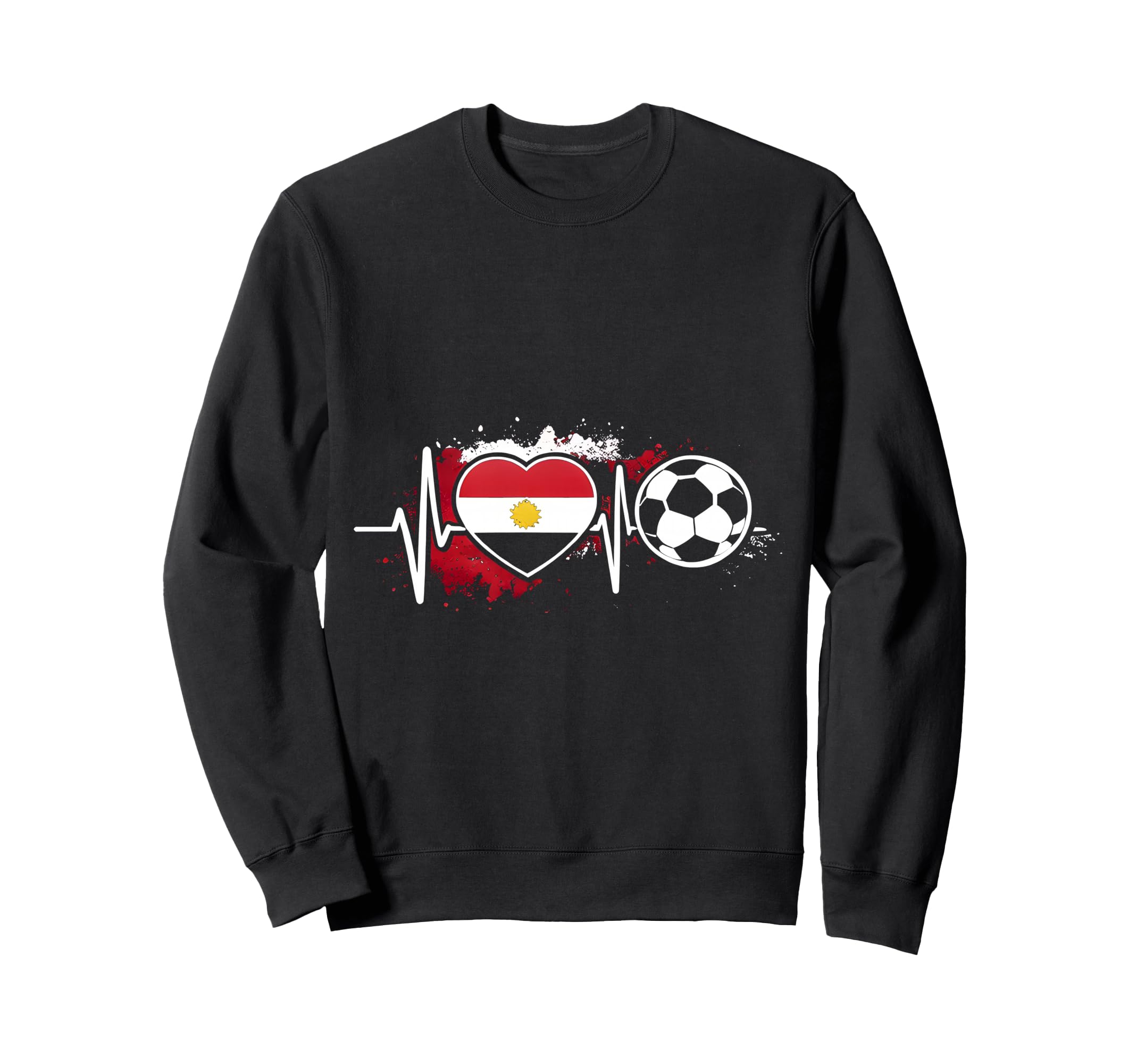 Football Pulse Egypt Flag Sweatshirt - Aesthetic Graphic for Adults - T-Shirt, Sweatshirt, Hoodie