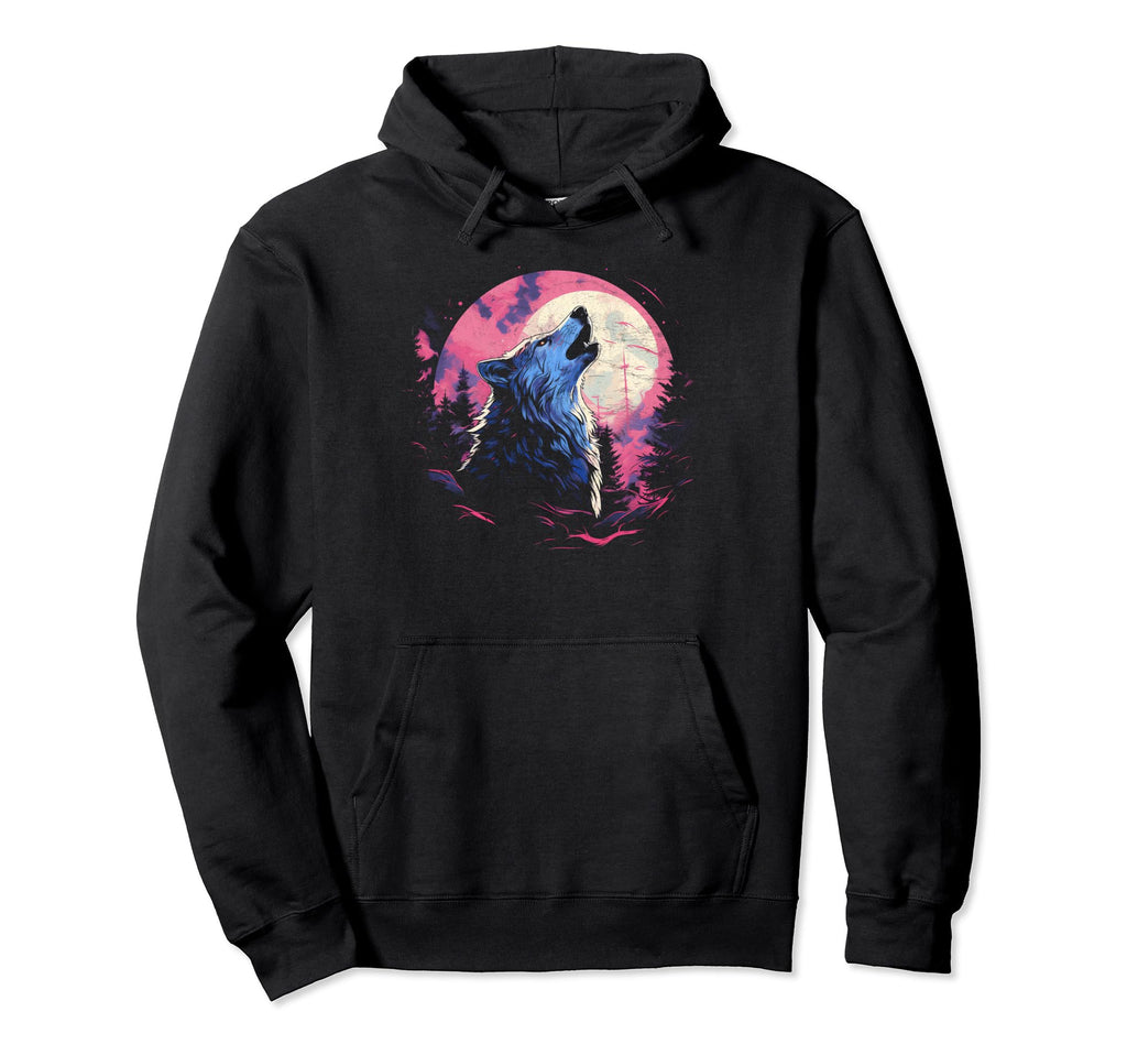 Wolf Howling Moon Comic Book Womens Hoodie - Fun Novelty Design Men Women - T-Shirt, Sweatshirt, Hoodie