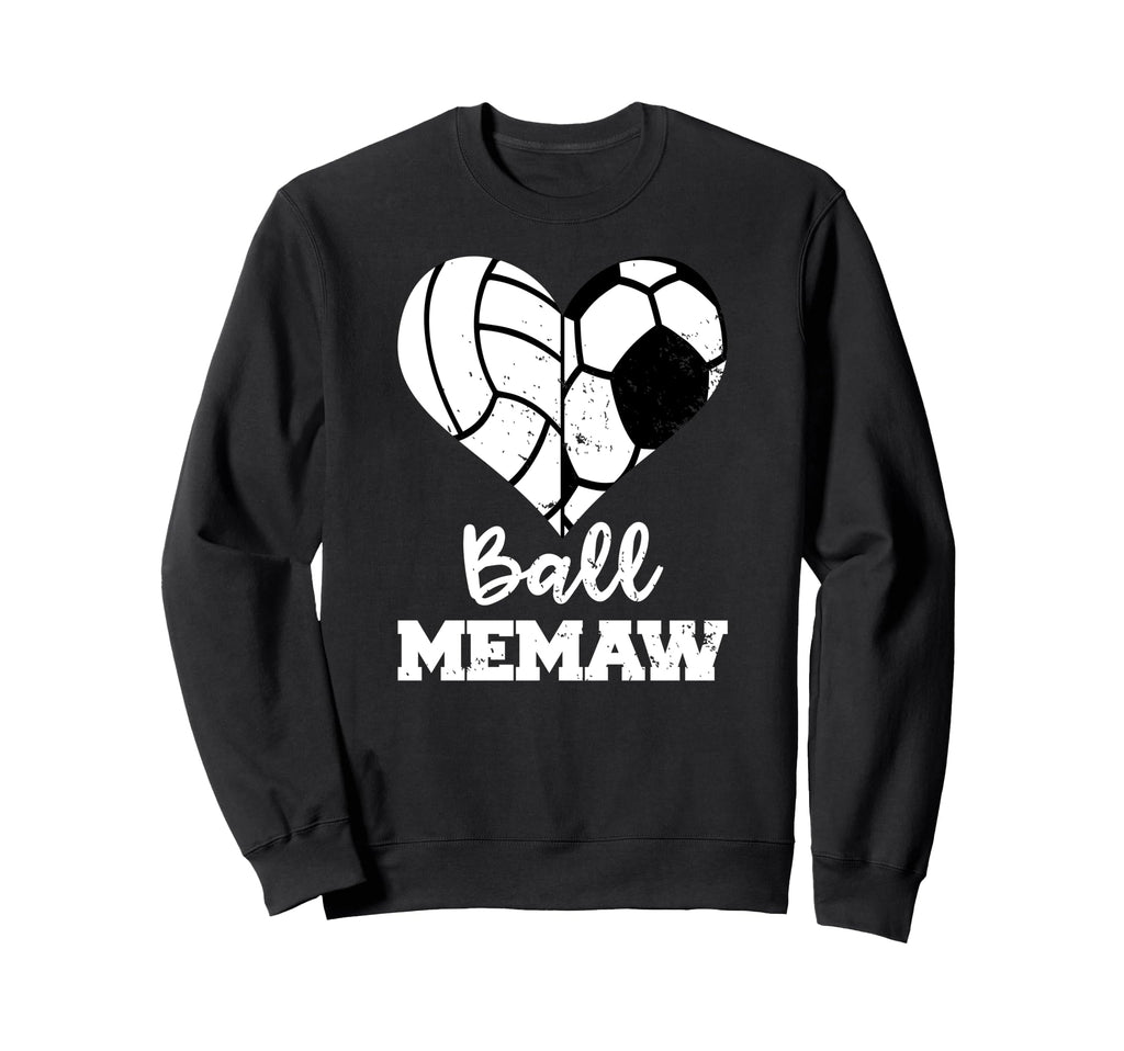 Ball Memaw Heart Funny Soccer Sweatshirt - Minimalist Print Men Women - T-Shirt, Sweatshirt, Hoodie