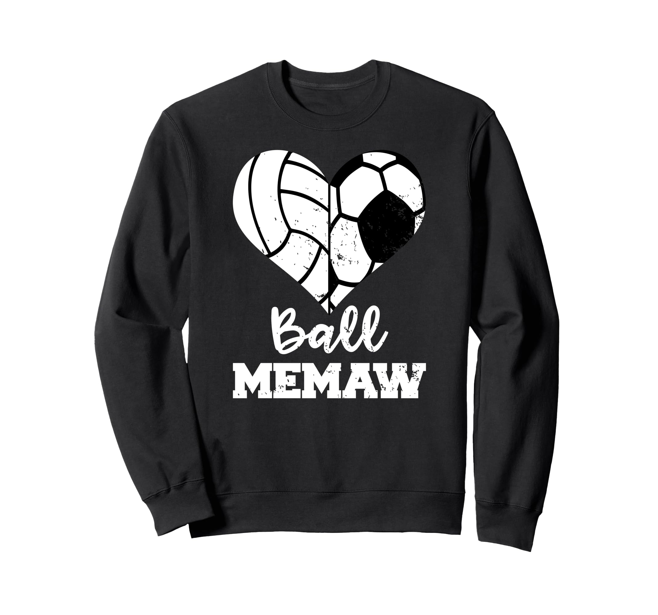 Ball Memaw Heart Funny Soccer Sweatshirt - Minimalist Print Men Women - T-Shirt, Sweatshirt, Hoodie