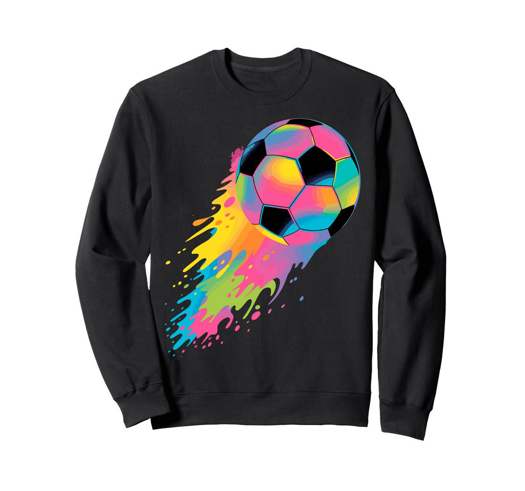 Colorful Splash Art Soccer Sweatshirt - Aesthetic Graphic for Adults - T-Shirt, Sweatshirt, Hoodie
