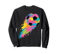 Colorful Splash Art Soccer Sweatshirt - Minimalist Print Men Women - T-Shirt, Sweatshirt, Hoodie