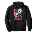 Merry Soccermas Funny Soccer Love Santa Hat Hoodie - Graphic Print Unisex - T-Shirt, Sweatshirt, Hoodie