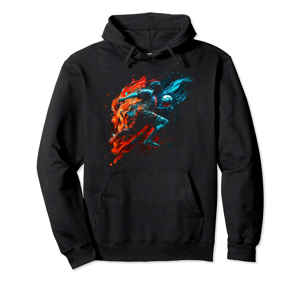 Soccer Player Flames Soccer Soccer Player Hoodie - Streetwear Style Unisex - T-Shirt, Sweatshirt, Hoodie