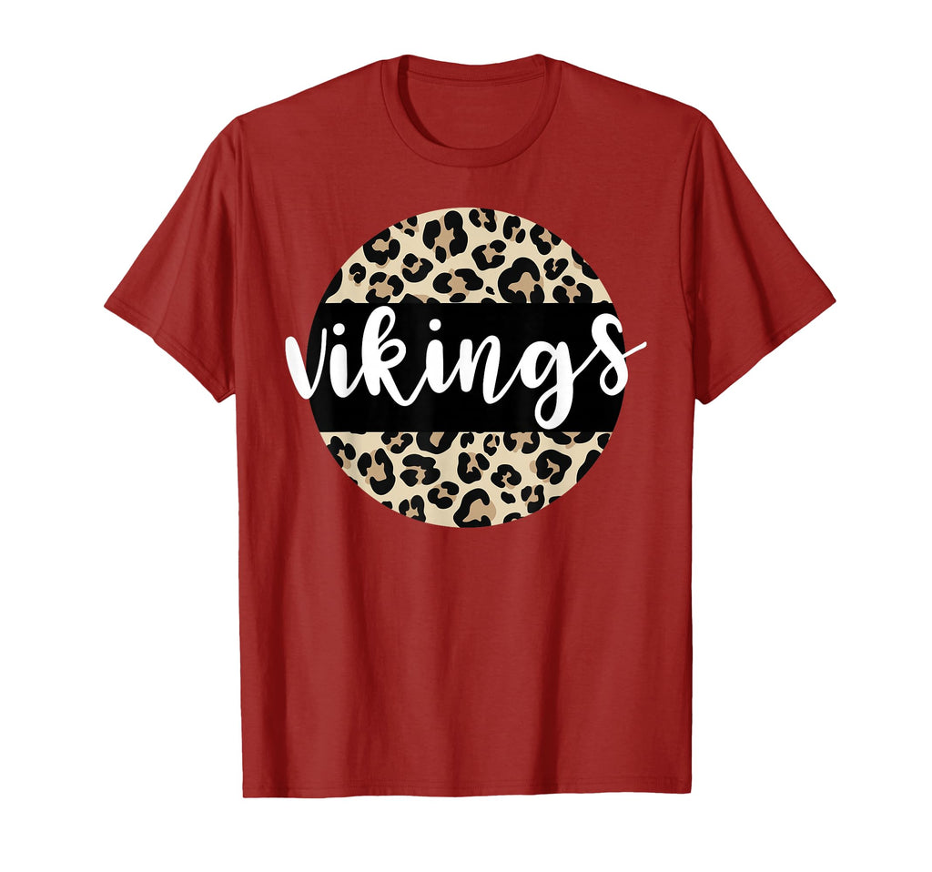 Leopard Vikings Team Mascot School Spirit T-Shirt - Unique Graphic Unisex - T-Shirt, Sweatshirt, Hoodie
