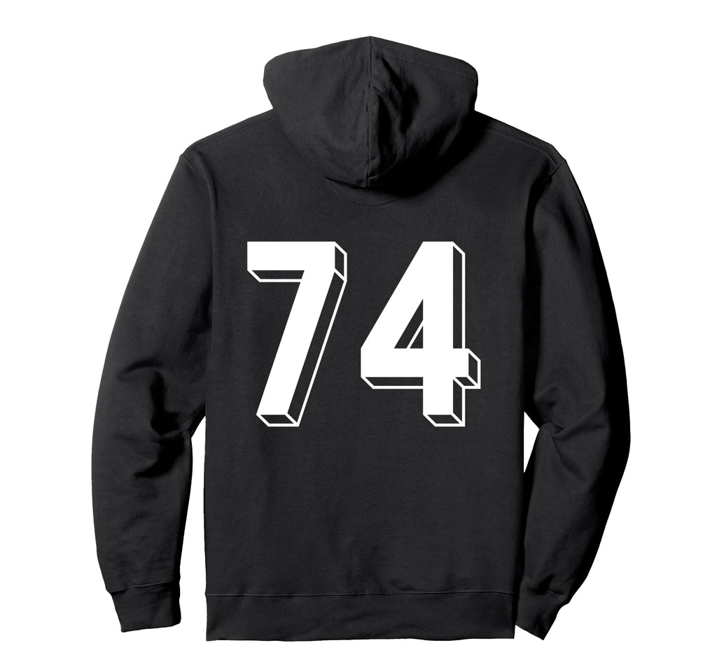 Number 74 Backside 80S 90S Team Jersey Hoodie - Streetwear Style Unisex - T-Shirt, Sweatshirt, Hoodie