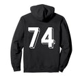 Number 74 Backside 80S 90S Team Jersey Hoodie - Streetwear Style Unisex - T-Shirt, Sweatshirt, Hoodie