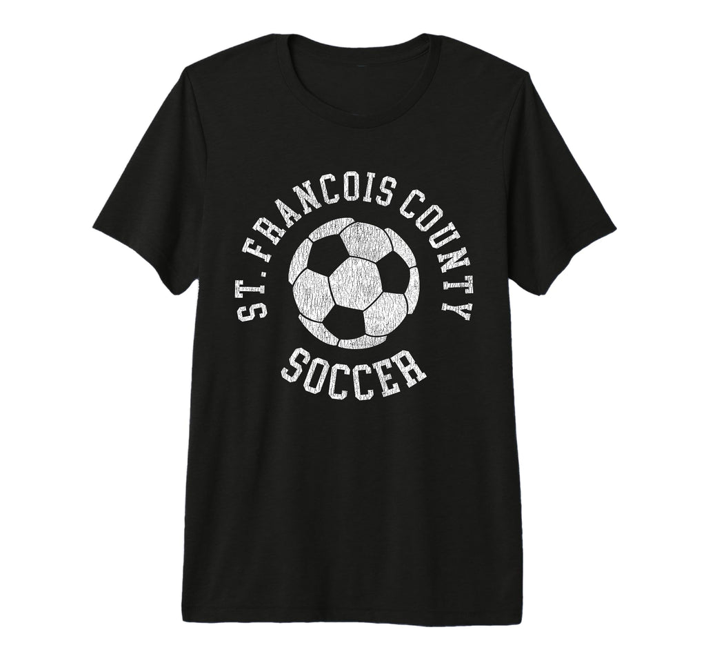 St Francois County Soccer Distressed T-Shirt - Novelty Apparel for Adults - T-Shirt, Sweatshirt, Hoodie