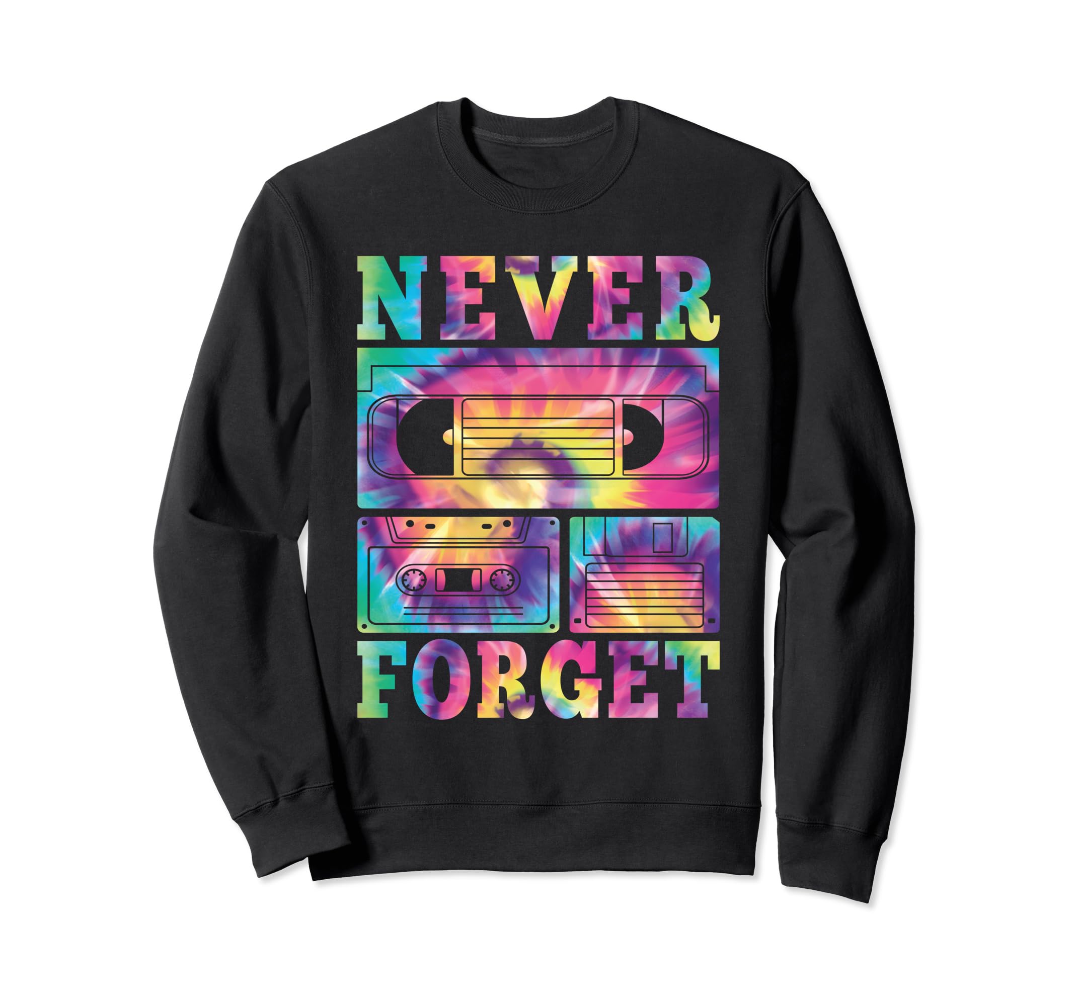 Never Forget 80S 90S Cassette Sweatshirt - Custom Art Print for Adults - T-Shirt, Sweatshirt, Hoodie