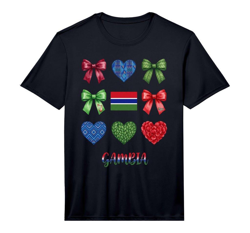 Gambia Flag Soccer Lovers Coquette T-Shirt - Custom Art Print for Adults - T-Shirt, Sweatshirt, Hoodie